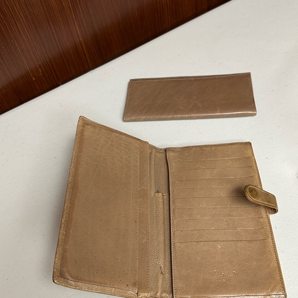 Bond Street Gold Leather Wallet and Checkbook Cover